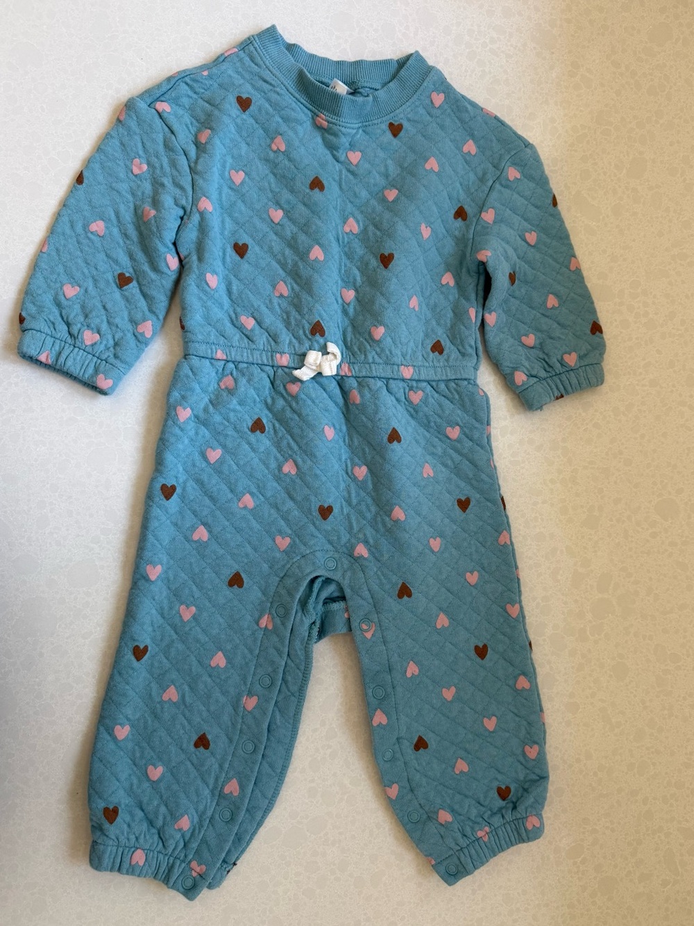 Carter's Teal Quilted Heart Print onsie 18months